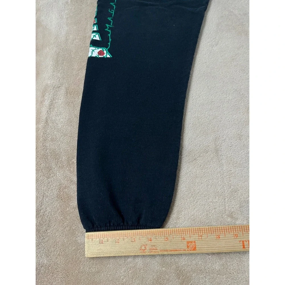 Thrasher Magazine Rose Logo Sweatpants Men's Medium Black Skate Fleece Joggers